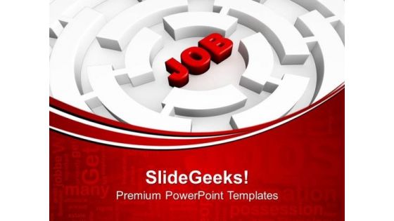 Searching Job Hard To Find It In Labyrinth PowerPoint Templates Ppt Backgrounds For Slides 0313