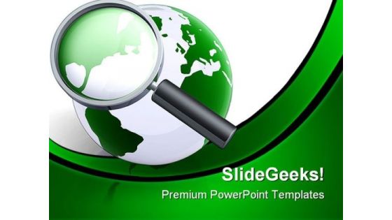 Searching The World Globe PowerPoint Templates And PowerPoint Backgrounds 0411