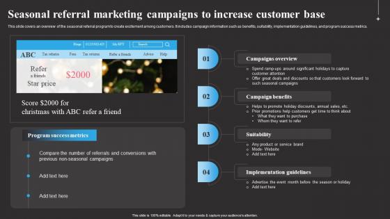 Seasonal Referral Marketing Campaigns To Tracking Word Mouth Marketing Inspiration PDF