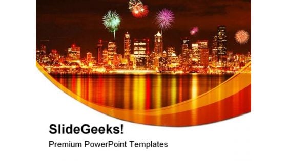 Seattle Fireworks Festival PowerPoint Themes And PowerPoint Slides 0411