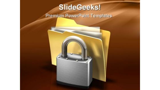 Secure Files Business PowerPoint Template 1110