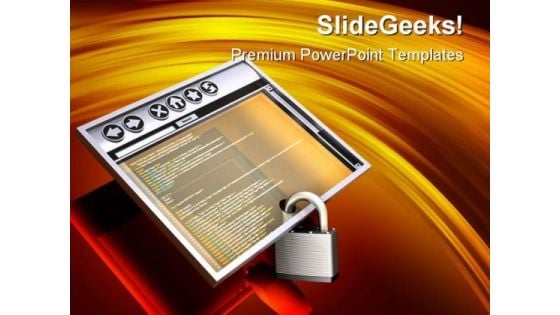 Secure Internet Browser Computer PowerPoint Templates And PowerPoint Backgrounds 0811