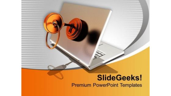 Secured Laptop Technology PowerPoint Templates Ppt Backgrounds For Slides 0213