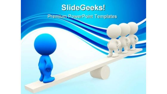 Seesaw Business Leadership PowerPoint Templates And PowerPoint Backgrounds 0411