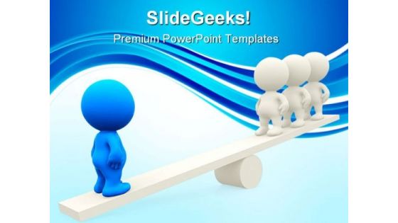 Seesaw Business Leadership PowerPoint Themes And PowerPoint Slides 0411