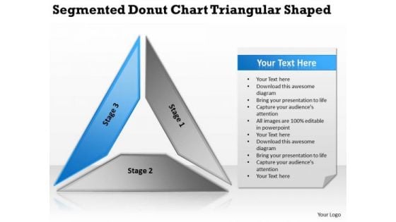 Segmented Donut Chart Triangular Shaped Great Business Plan Examples PowerPoint Templates