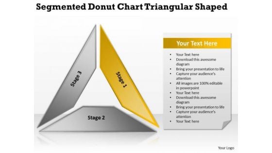 Segmented Donut Chart Triangular Shaped Ppt Business Plan PowerPoint Templates