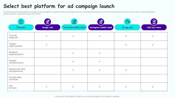 Select Best Platform For Ad Leveraging Mobile Marketing Strategies Formats Pdf