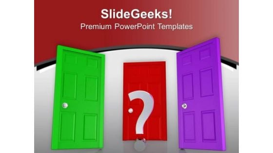 Select The Right Door For Future Growth PowerPoint Templates Ppt Backgrounds For Slides 0513