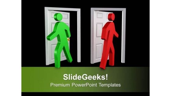 Select The Right Door For Success PowerPoint Templates Ppt Backgrounds For Slides 0613