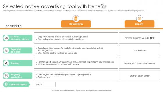 Selected Native Advertising Tool With Benefits Comprehensive Guide For Marketing Technology Selected Native Advertising Tool With Benefits Comprehensive Guide For Marketing Technology