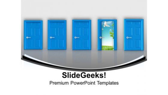 Selecting Ideal Door Is Important PowerPoint Templates Ppt Backgrounds For Slides 0713 Selecting Ideal Door Is Important PowerPoint Templates Ppt Backgrounds For Slides 0713