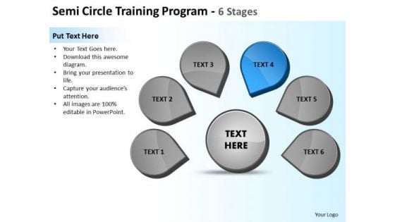 Semicircle Training Program 6 Stages Ppt Circular Process Diagram PowerPoint Slide