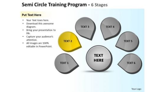 Semicircle Training Program 6 Stages Ppt Circular Process Diagram PowerPoint Slides