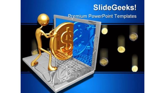 Send Dollar Internet PowerPoint Template 0810