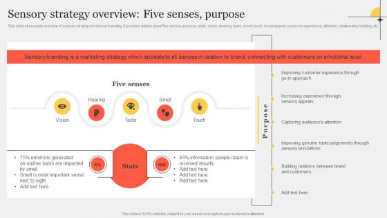 Sensory Strategy Overview Five Senses Purpose Improving Customer Interaction Through Ideas Pdf