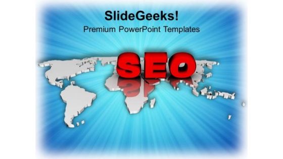 Seo On World Map PowerPoint Templates Ppt Backgrounds For Slides 0713