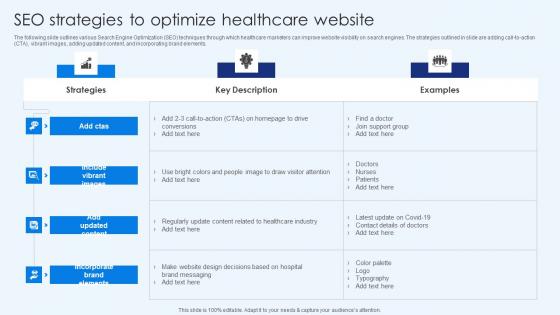 Seo Strategies To Optimize Healthcare Website Healthcare Promotion Brochure Pdf