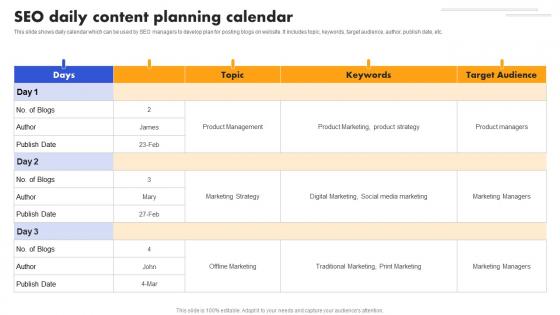 SEO Strategy To Improve ROI SEO Daily Content Planning Calendar Strategy SS V SEO Strategy To Improve ROI SEO Daily Content Planning Calendar Strategy SS V