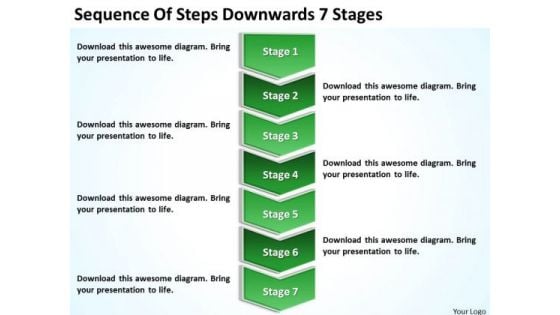 Sequence Of Steps Downwards 7 Stages Ppt Sample Business Continuity Plan PowerPoint Templates