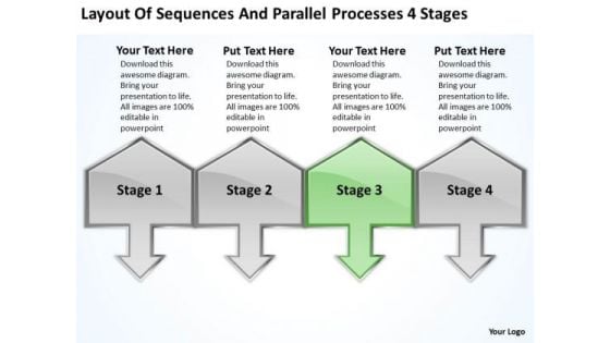 Sequences And Parallel Processes 4 Stages Business Plan Outline Sample PowerPoint Templates