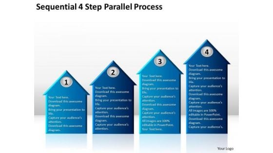 Sequential 4 Step Parallel Process Business Plan Consultant PowerPoint Slides