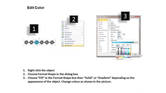 Sequential Description Using Circular Arrows Change Order Process Flow Chart PowerPoint Templates