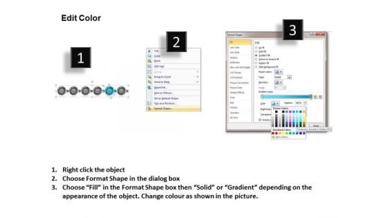 Sequential Description Using Circular Arrows Working Flow Chart PowerPoint Slides