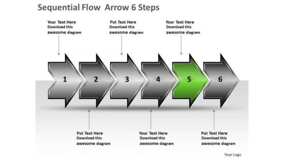 Sequential Flow Arrow 6 Steps Ppt Circuit Simulation PowerPoint Slides