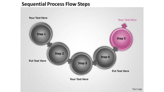 Sequential Process Flow Steps Business Plans Made Easy PowerPoint Templates