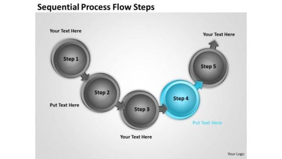 Sequential Process Flow Steps Professional Business Plan Writers PowerPoint Templates