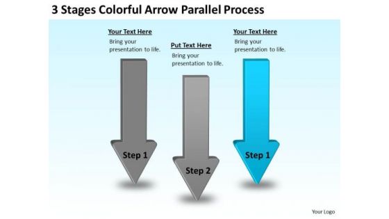 Serial And Parallel Processing 3 Stages Colorful Arrow Ppt PowerPoint Templates