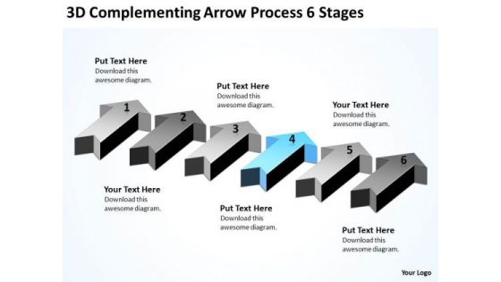 Serial And Parallel Processing 3d Complementing Arrow 6 Stages PowerPoint Slides