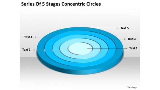 Series Of 5 Stages Concentric Circles Courier Business Plan PowerPoint Templates