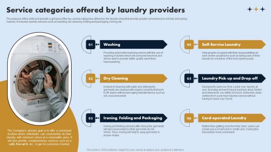 Service Categories Offered By Laundry Providers On Demand Laundry Business Plan Infographics Pdf