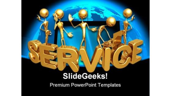 Service Computer PowerPoint Template 0510