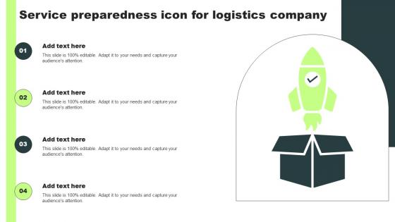 Service Preparedness Icon For Logistics Company Background Pdf