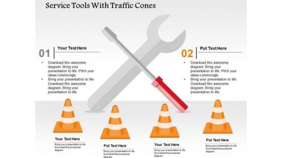 Service Tools With Traffic Cones PowerPoint Templates