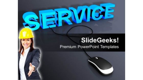 Service With Computer Mouse PowerPoint Templates And PowerPoint Themes 0912