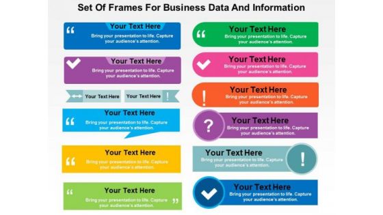 Set Of Frames For Business Data And Information PowerPoint Template