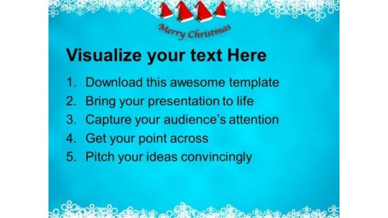 Set Of Red Santa Hats Celebrating Christmas PowerPoint Templates Ppt Backgrounds For Slides 1112