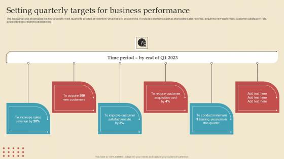 Setting Quarterly Targets Describing Business Performance Administration Goals Formats Pdf