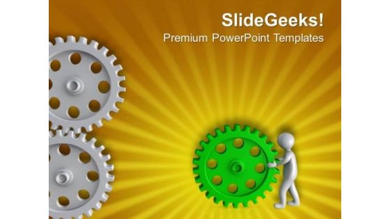 Settle Problem With Right Solution Gear PowerPoint Templates Ppt Backgrounds For Slides 0713