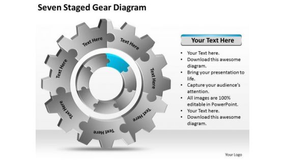 Seven Staged Gear Diagram Ppt Business Plan PowerPoint Slides