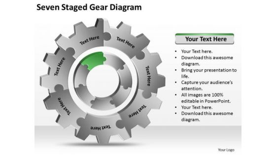 Seven Staged Gear Diagram Ppt Business Plans For Small PowerPoint Slides