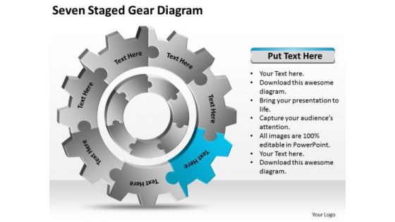 Seven Staged Gear Diagram Ppt Construction Business Plan PowerPoint Templates