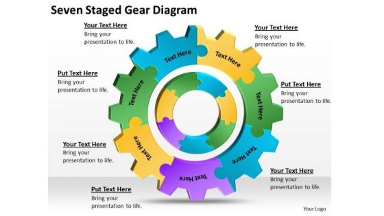 Seven Staged Gear Diagram Ppt Doing Business Plan PowerPoint Templates