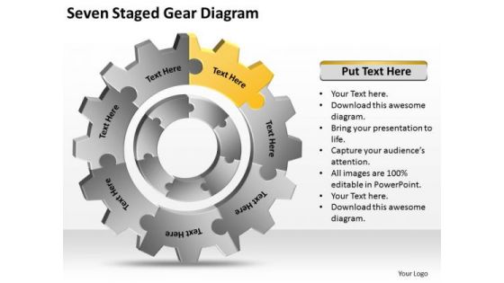 Seven Staged Gear Diagram Ppt How Do Write Business Plan PowerPoint Slides