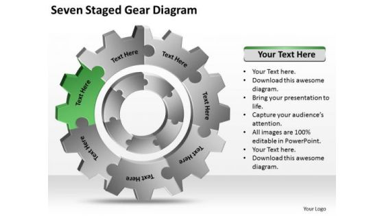 Seven Staged Gear Diagram Ppt How To Business Plan PowerPoint Slides