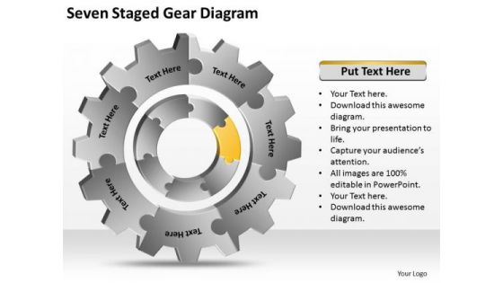 Seven Staged Gear Diagram Ppt Sample Of Small Business Plan PowerPoint Slides